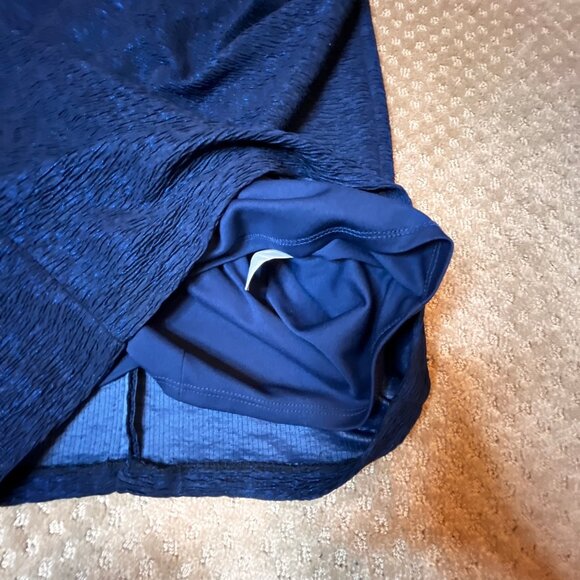 Xscape Navy Black Cocktail Fitted Knee Length Formal Dress SZ 8 Wedding Party - Picture 15 of 15